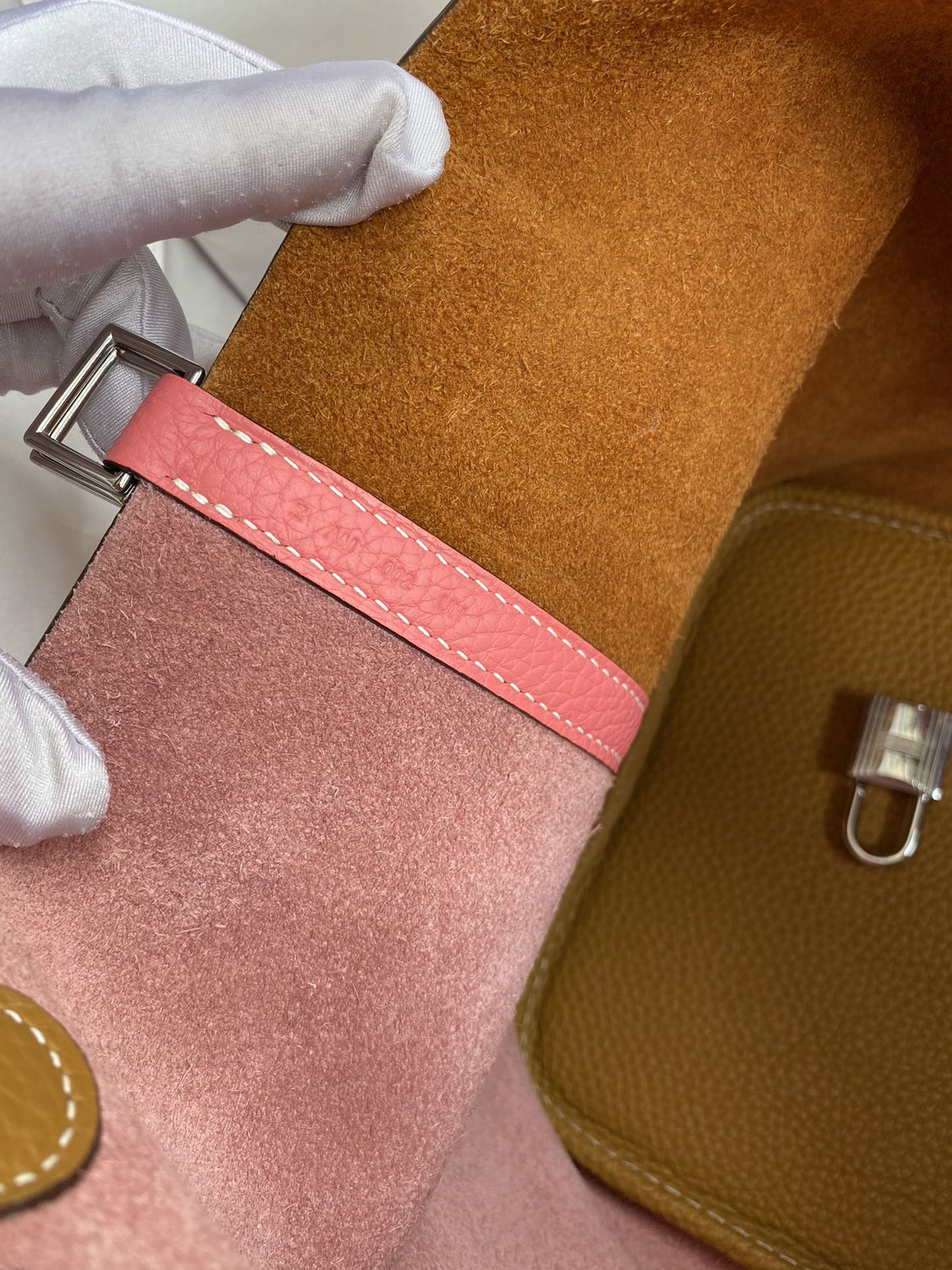 Hermes Picotin Lock 22 Bag In Pink/Brown Clemence Leather